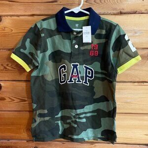 NWT GAP kids Boy Camo short sleeve polo shirt Small